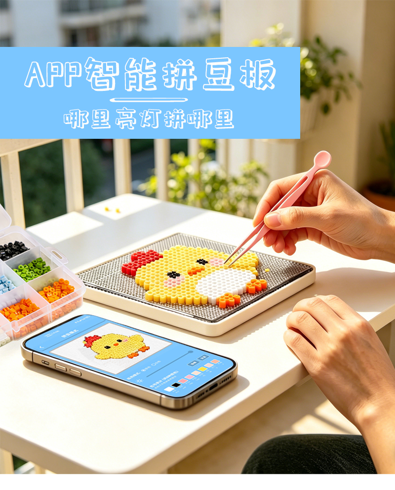 104大板LED智能拼豆板DIY电子拼豆屏LED拼豆板APP拼豆板新款热销源厂现货（images 1）