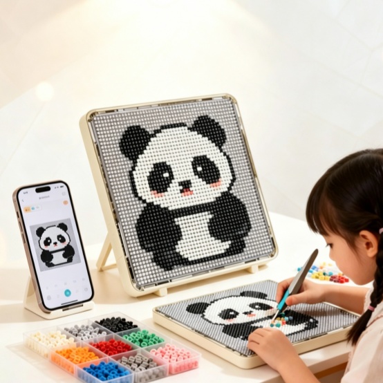 独家64*64全新LED智能拼豆板DIY电子屏蓝牙APP控制全彩可编动画